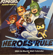 2024 - 16 Month Wall Calendar PJ MASKS hero’s Rule Kids 10”x 10” Calendar picture