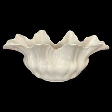 Green Mark (1930-50) LENOX Cream Fluted Leaf Vase Ruffled Clam Shell Centerpiece picture