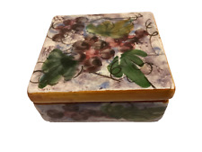 Vintage Firenze Italy Square Lidded Floral Ceramic Rectangular Trinket Box picture