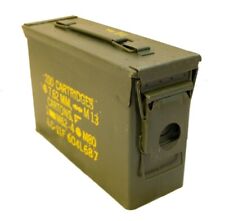 Military Surplus 30 CAL AMMO CAN M19A1 30 Caliber 7.62mm Steel Storage Box VGC picture