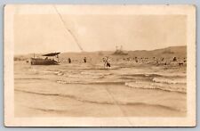 RPPC - Young Men Swimming - US Steam Ships - Navy on Shore? - 1910s - Crease picture