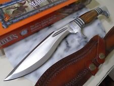 Marbles Kukri Bowie Fixed Blade Hunter Knife Wood Leather Sheath MR675 13 3/4