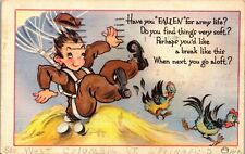 Vintage Military Humor Army Life? Poem 1942 Little Boy Paratrooper Chickens 1942 picture