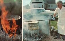 Postcard WI Door County Wisconsin Fish Boil Large Kettle Chrome Vintage PC H1892 picture