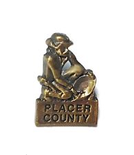 Placer County Souvenir Pin California Gold Miner Burnished Gold-Tone, Small picture