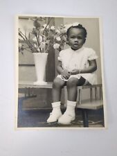 Vintage 1970s Found Photograph Photo African American Baby Toddler Pretty Sweet picture