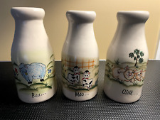 Farmhouse Milk Cartons, Hand Painted Country Rustic Ceramic Milk Jug Collection picture