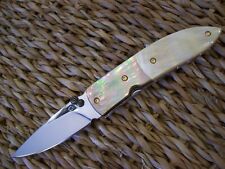 CUSTOM THAILAND KNIFE / BLACK MOTHER OF PEARL / PENGUIN WING OYSTER / NEW 2018 picture