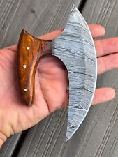 Alaska Ulu Knife With Sheath Hand Forged Damascus Pizza Cutter Boning Chopper picture