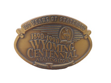 Vintage 1890-1990 Wyoming Centennial Belt Buckle picture