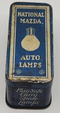 VINTAGE NATIONAL MAZDA AUTO LAMPS TIN GE GENERAL ELECTRIC ANTIQUE TIN LITHO picture