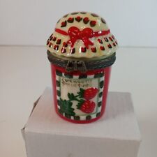 Strawberry Preserves Jam Jelly Ceramic Trinket Box NIB NOS New Old Stock picture
