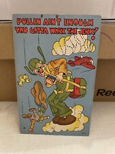 Vtg Postcard Linen Cartoon Paratroopers - Pullin’ Ain’t Enough 1944 picture