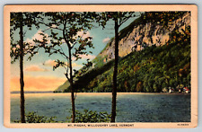c1940s Linen Mt. Pisgah Willoughby Lake Vermont Vintage Postcard picture