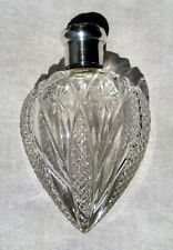 FINE ANTIQUE AMERICAN HEART SHAPED CUT CRYSTAL NIPPER / PERFUME FLASK 1887-1912 picture
