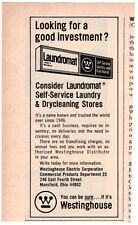 Westinghouse Laundromat Laundry Drycleaning 1971 Vintage Print Ad Original picture