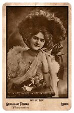 MISS LILY ELSIE  British Gilded Age Actress & Beauty Photo Cabinet Card Reprod. picture