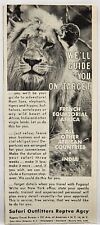 1959 Safari Outfitters Hunt Lions Hippos Africa India Hunting Print Ad New York picture