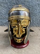 Ancient Medieval Roman Gallic Centurian Helmet With Man Face Mask Costume Helmet picture