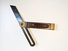 STANLEY ANTIQUE Sliding Bevel Brass End Steel Blade Wood Handle Tool picture