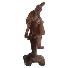 VTG Mid Century Chinese Hand Carved Rosewood Immortal Figure Man Luohan Arhat picture