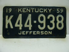 1959 Kentucky License Plate     K44 - 938   Jefferson Co.     Vintage 01112 picture