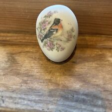 Vintage Porcelain Bisque Egg With Oriole Bird, Branch And Flowers  picture