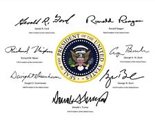 PRESIDENTIAL SEAL WITH SIGNATURES OF LAST 7 REPUBLICAN PRESIDENTS 8X10 PHOTO picture