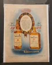 Ambassador Blended Scotch Whiskey Vintage Print Ad 1949 picture