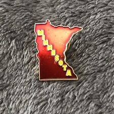Vintage Red Enamel Minnesota State Shaped Lapel Pin Pinback Tie Tack picture