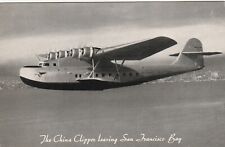 Postcard PAN AMERICAN AIR THE CHINA CLIPPER LEAVING SAN FRANCISCO BAY picture