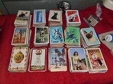 LOT OF 100 VINTAGE RANDOM PLAYING CARDS DIFF BACKS BUT ALL KING OF SPADES LOOK picture