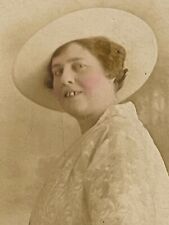 RPPC Pretty Lady Clara Flounders Antique Pink Tinted Real Photo Postcard c1910 picture