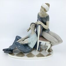Vintage Retired Porcelain Lladro Dancers Resting Figurine picture