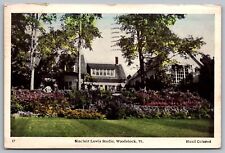 Sinclair Lewis Studio Woodstock Vermont Historical Cancel 1946 Vintage Postcard picture