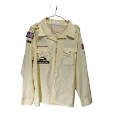 Vtg Boy Scouts of America Adult Sz 38-40 Button up shirt yellow Long sleeve BSA picture