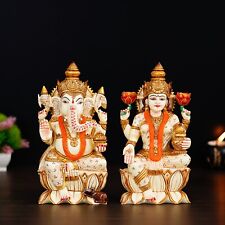 Large Pair of Lakshmi Ganesh Murti Ganesha Laxmi Idol Sculpture for Diwali Pooja picture