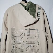 Disney Jacket Mens Large Star Command Jacket Hooded Zip Up  Beige Green picture