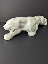 Vintage Art Deco MCM Ceramic White Panther Sculpture Figurine picture