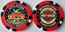 APPALACHIAN HARLEY-DAVIDSON Mechanicsburg PA Full Color WIDE Red/Blk Poker Chip picture