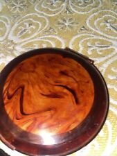 Vintage Lucite c1940’s Tortoise Shell Flapjack Ladies Powder Compact picture