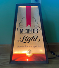 vintage 1970's Michelob Light Superior Taste hanging lighted bar sign 16