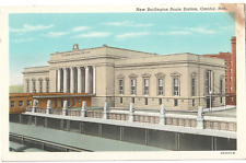 New Burlington Route Station-Omaha, Nebraska NE-antique unposted postcard picture