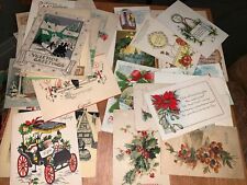 Mostly 1930’s Used Christmas Postcards (16) And Greeting Cards (28) picture