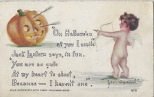 1913 Halloween Fantasy Postcard Cupid Target Shooting JOL Series 877 Woodworth picture