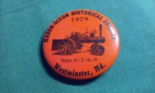 Mason-Dixon Historical Society Vintage 1979 Pinback Metal Button Steam Engine MD picture