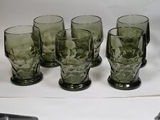 4 Vintage Viking Smoky Gray Georgian Honeycomb Drinking Glasses 6 oz picture