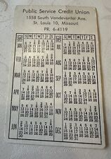 Vintage Pocket Calendar 1963 Credit Union St. Louis Missouri picture