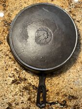 VTG Antique Wapak #8 Hollow Ware Cast Iron Skillet Indian Head Logo Heat Ring picture