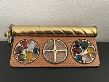 Chesnik-Koch Kaleidoscope Vintage Signed Brass Wheel 4-Disc Set, Missing 1 disc picture